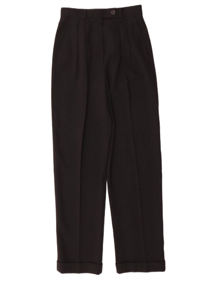 BERNARD ZINS Womens High Waist Suit Trousers EU 38 Medium W26 L32 Black