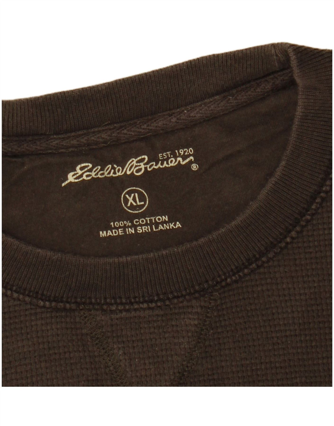 Eddie Bauer Mens Regular Fit Graphic Top Long Sleeve XL Brown Cotton