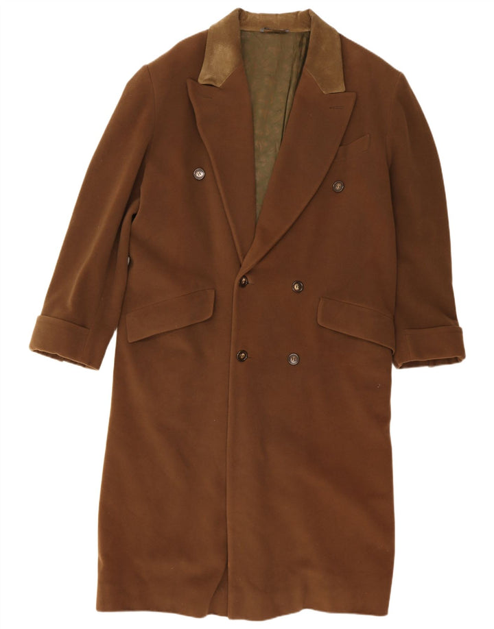 Byblos Mens Double Breasted Coat IT 52 XL Brown Wool