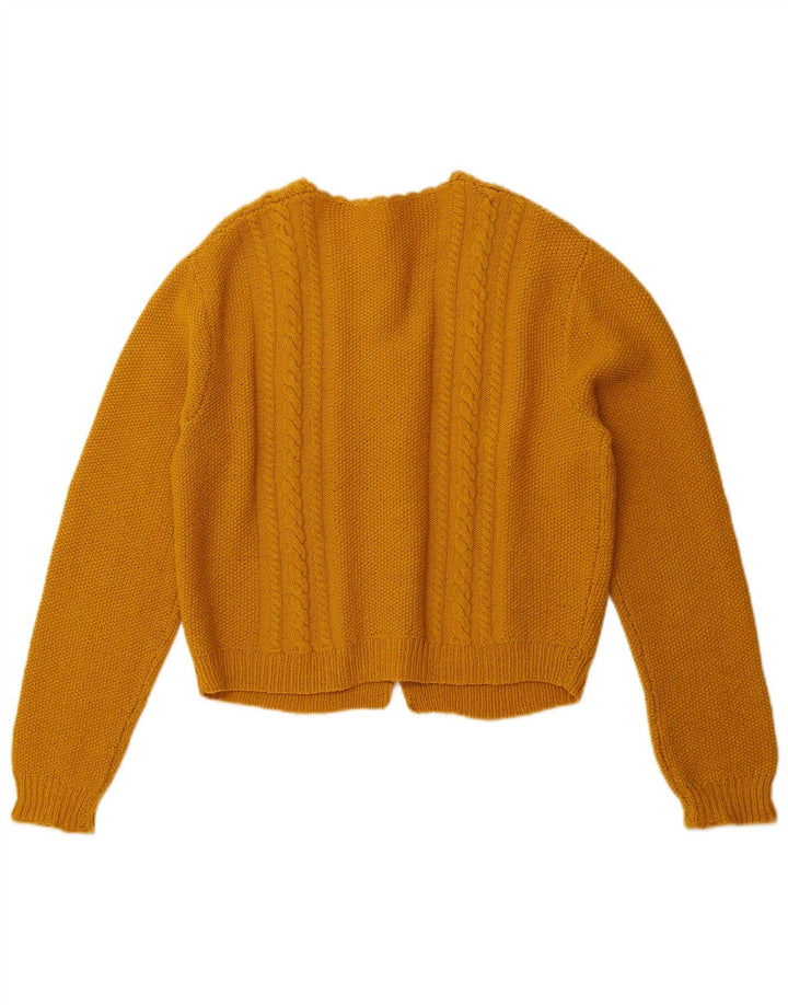 VINTAGE Womens Crop Cardigan Sweater UK 10 Small Yellow