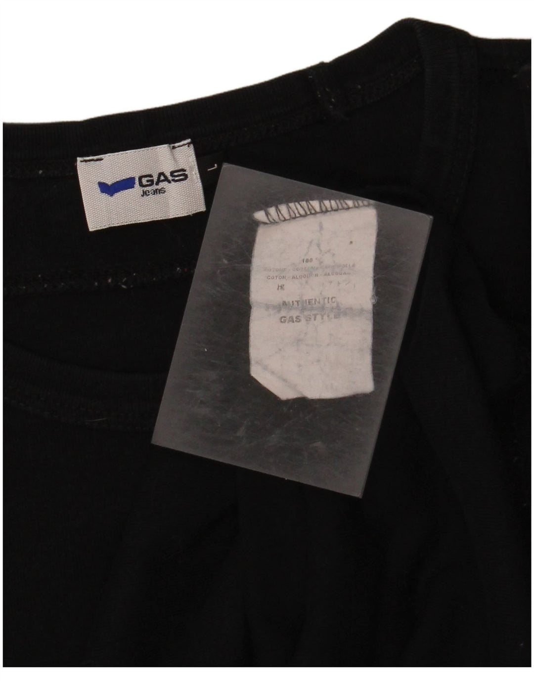 GAS Mens Top Long Sleeve Large Black Cotton