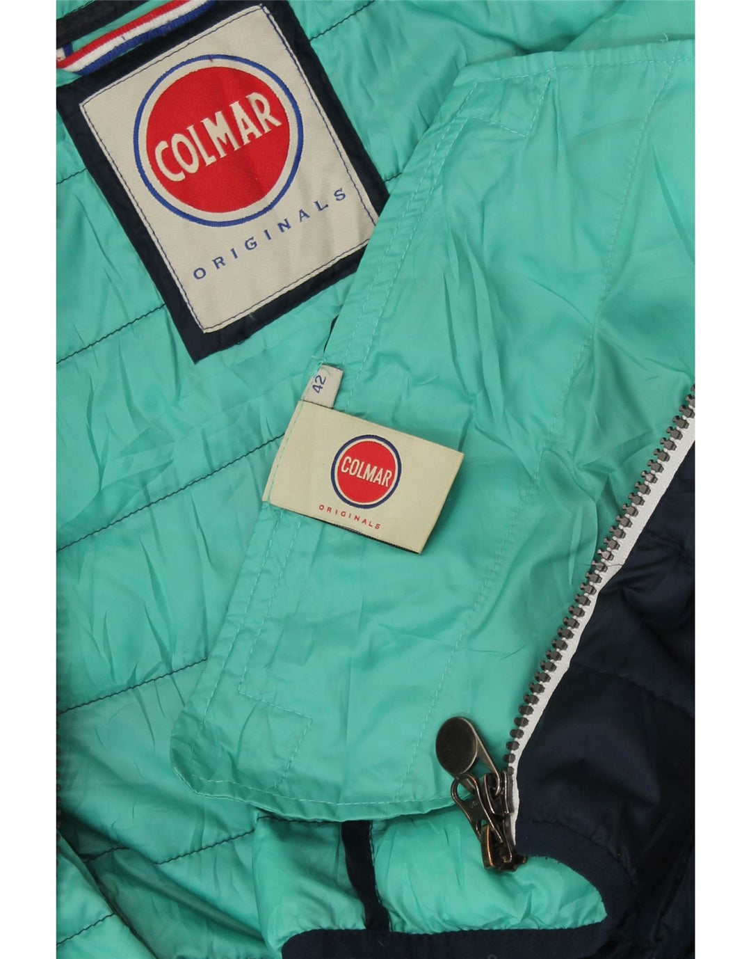 COLMAR Womens Hooded Padded Jacket IT 42 Medium Navy Blue