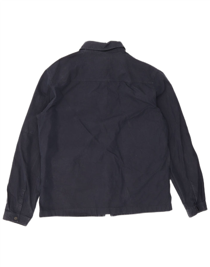 HUGO BOSS Mens Bomber Jacket UK 38 Medium Navy Blue Cotton