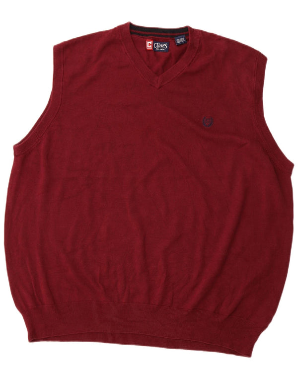 CHAPS Mens Vest Tank Top 3XL Maroon Cotton