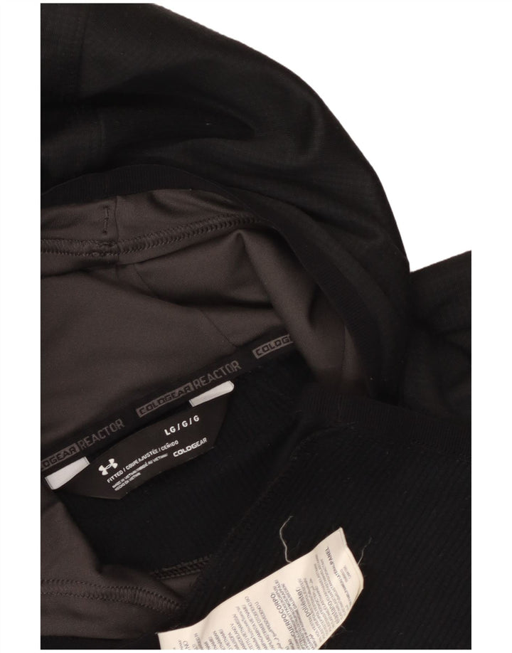 Under Armour Mens Cold Gear Hoodie Jumper Large Black Polyester