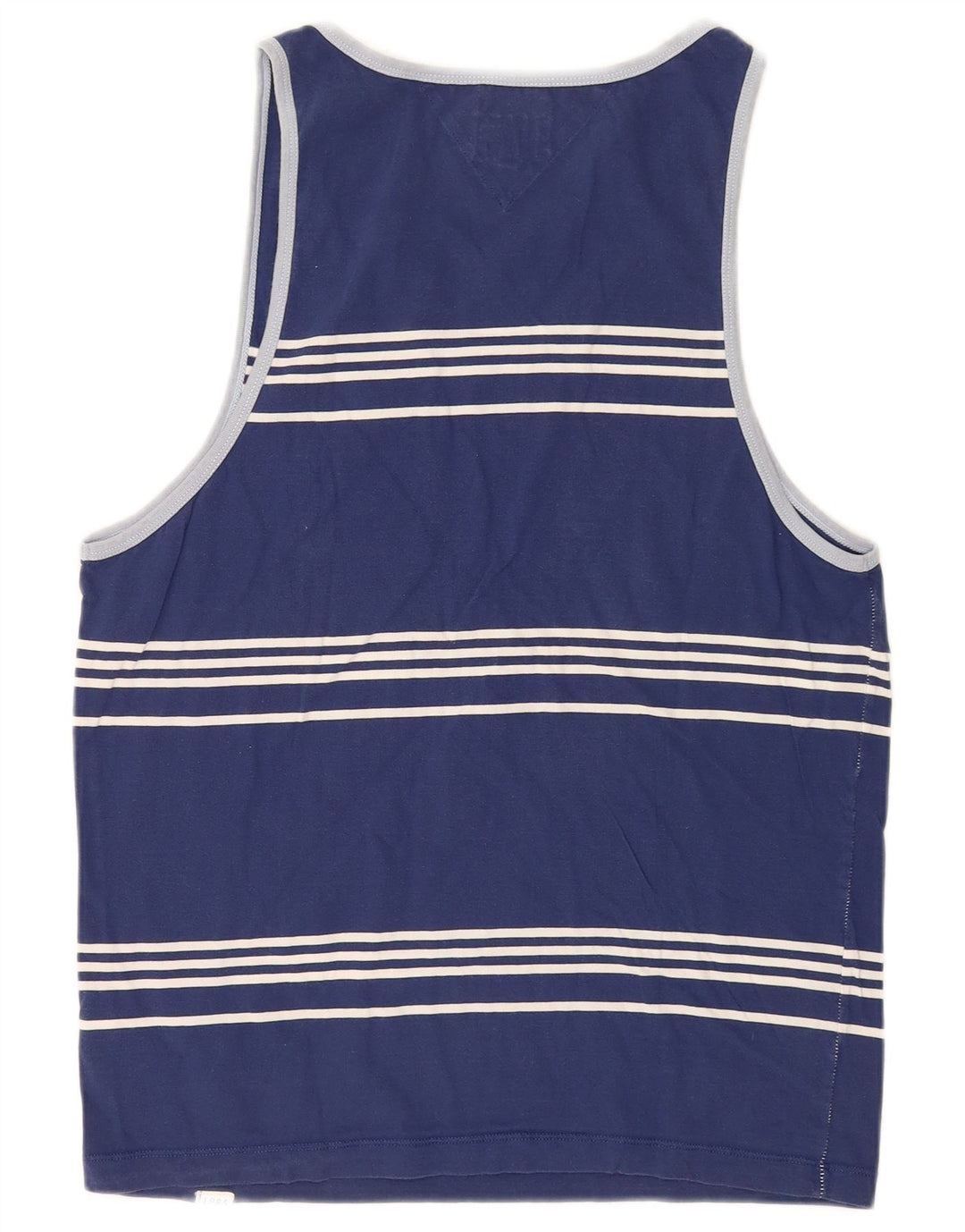 Tommy Hilfiger Mens Vest Top Medium Navy Blue Striped Cotton