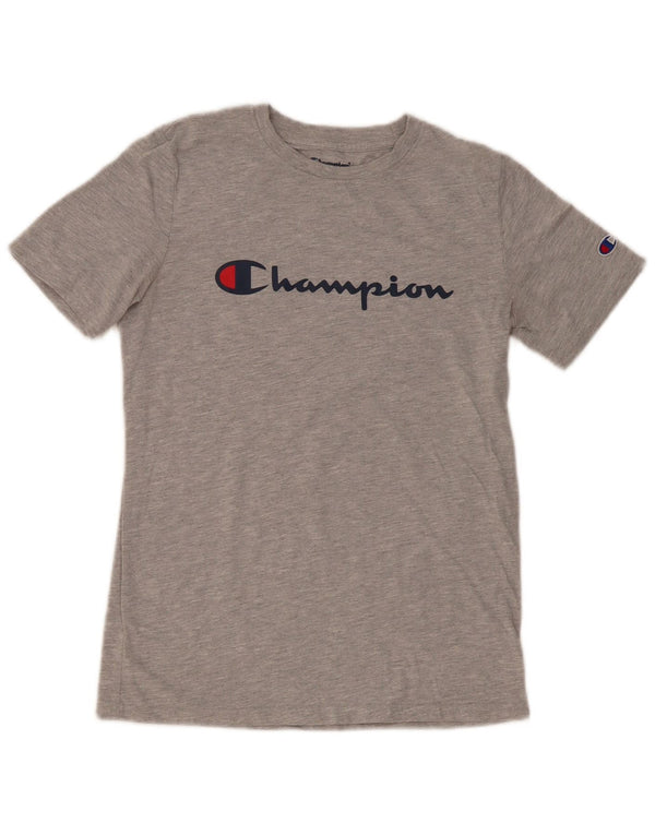 Champion Boys Graphic T-Shirt Top 13-14 Years XL Grey Cotton