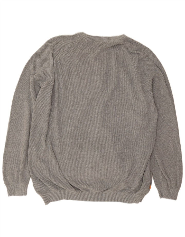 Timberland Mens Cardigan Sweater 3XL Grey Cotton