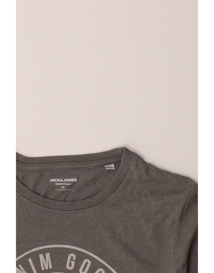 JACK & JONES Mens Graphic T-Shirt Top Medium Grey Cotton Vintage Jack & Jones and Second-Hand Jack & Jones from Messina Hembry 