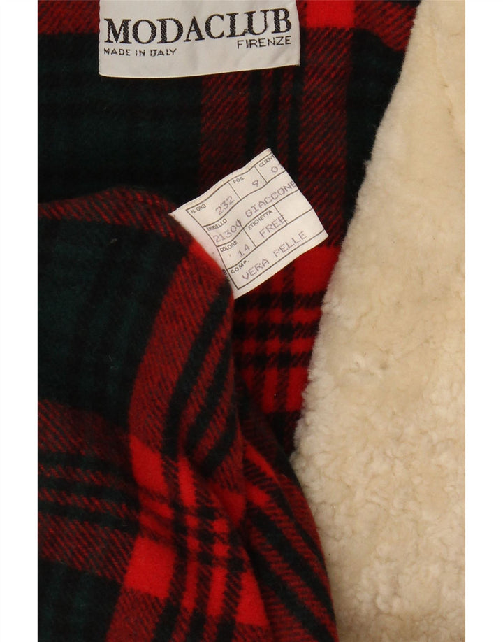 VINTAGE Mens Loose Fit Jacket IT 46 Small Brown Colourblock Leather