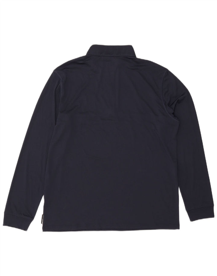 Dkny Mens Zip Neck Pullover Tracksuit Top XL Navy Blue Colourblock