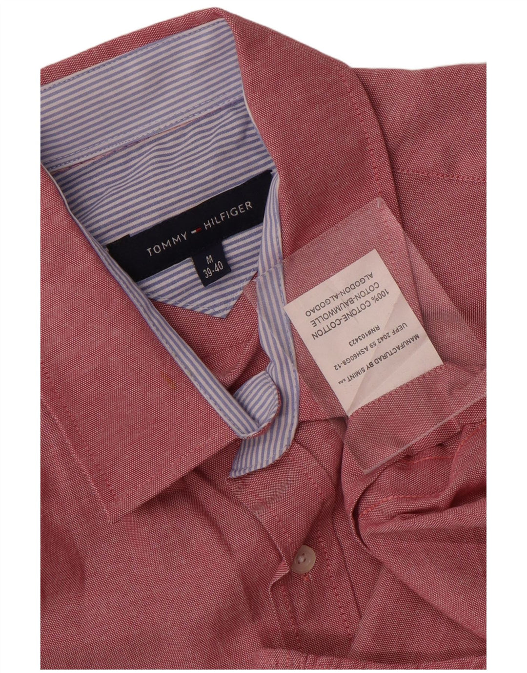 Tommy Hilfiger Mens Shirt Size 39/40 Medium Red Cotton
