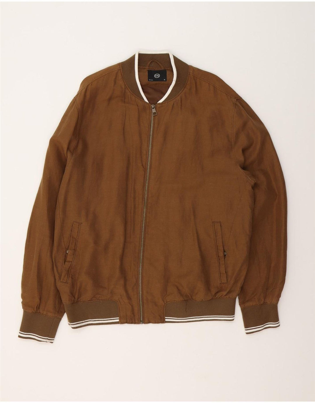 C & A Mens Bomber Jacket UK 42 XL Brown Cotton