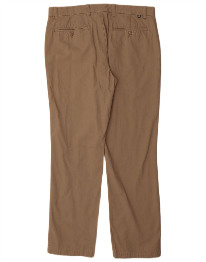 CHAPS Mens Straight Chino Trousers W36 L34 Beige Cotton