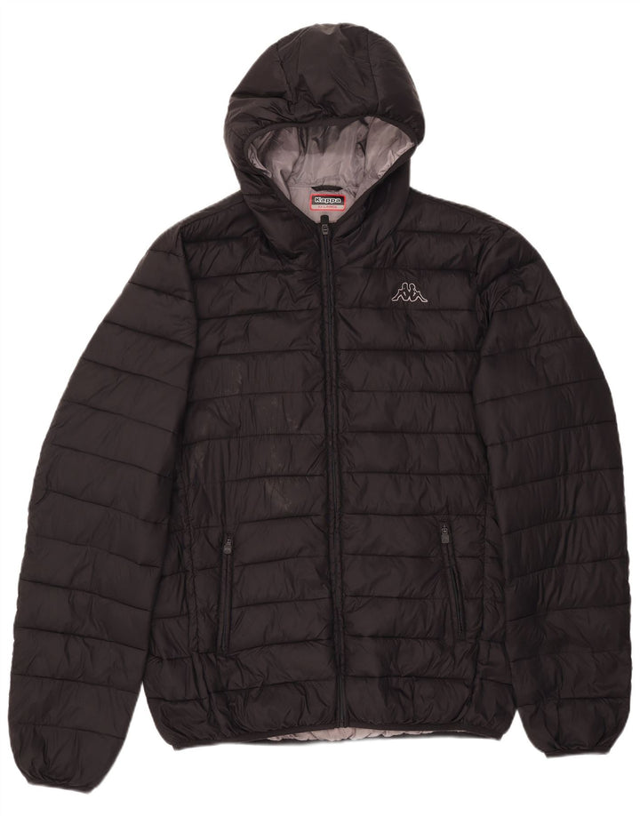 Kappa Mens Hooded Padded Jacket UK 44 2XL Black Polyamide