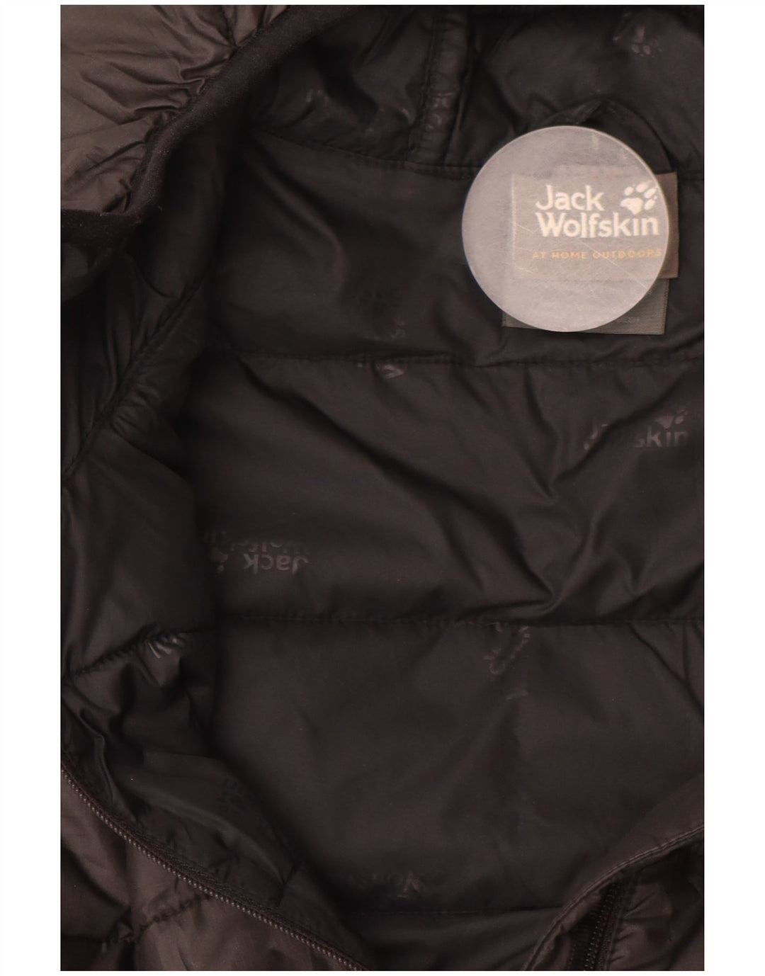 JACK WOLFSKIN Mens Hooded Padded Jacket UK 34 Small Black Polyester