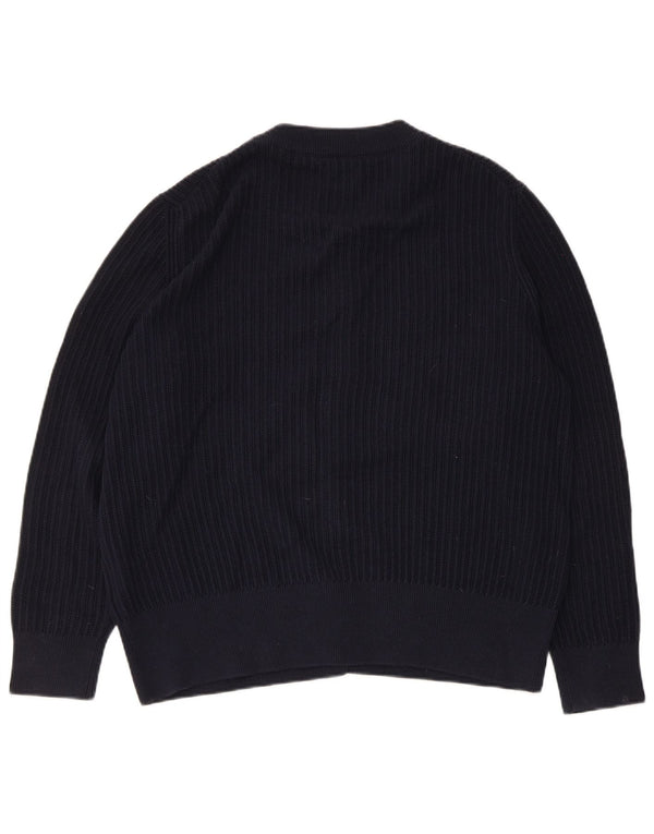Gant Womens Cardigan Sweater UK 18 XL Navy Blue Cotton