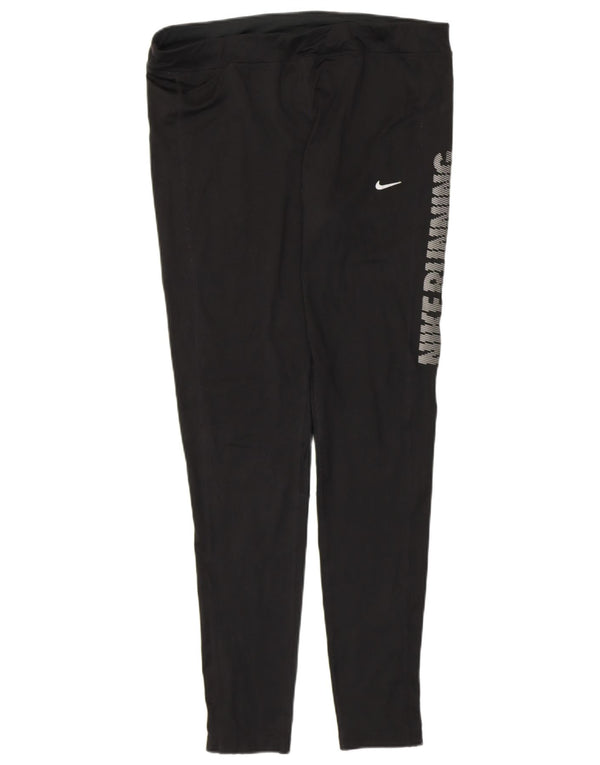 NIKE Womens Dri Fit Graphic Leggings UK 18 XL  Black Polyester