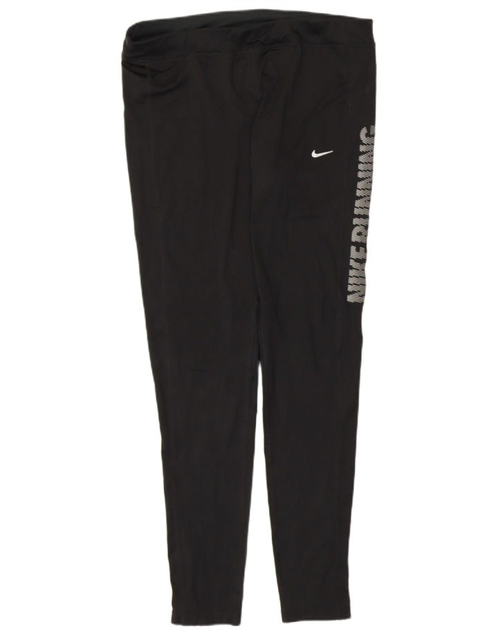 NIKE Womens Dri Fit Graphic Leggings UK 18 XL  Black Polyester