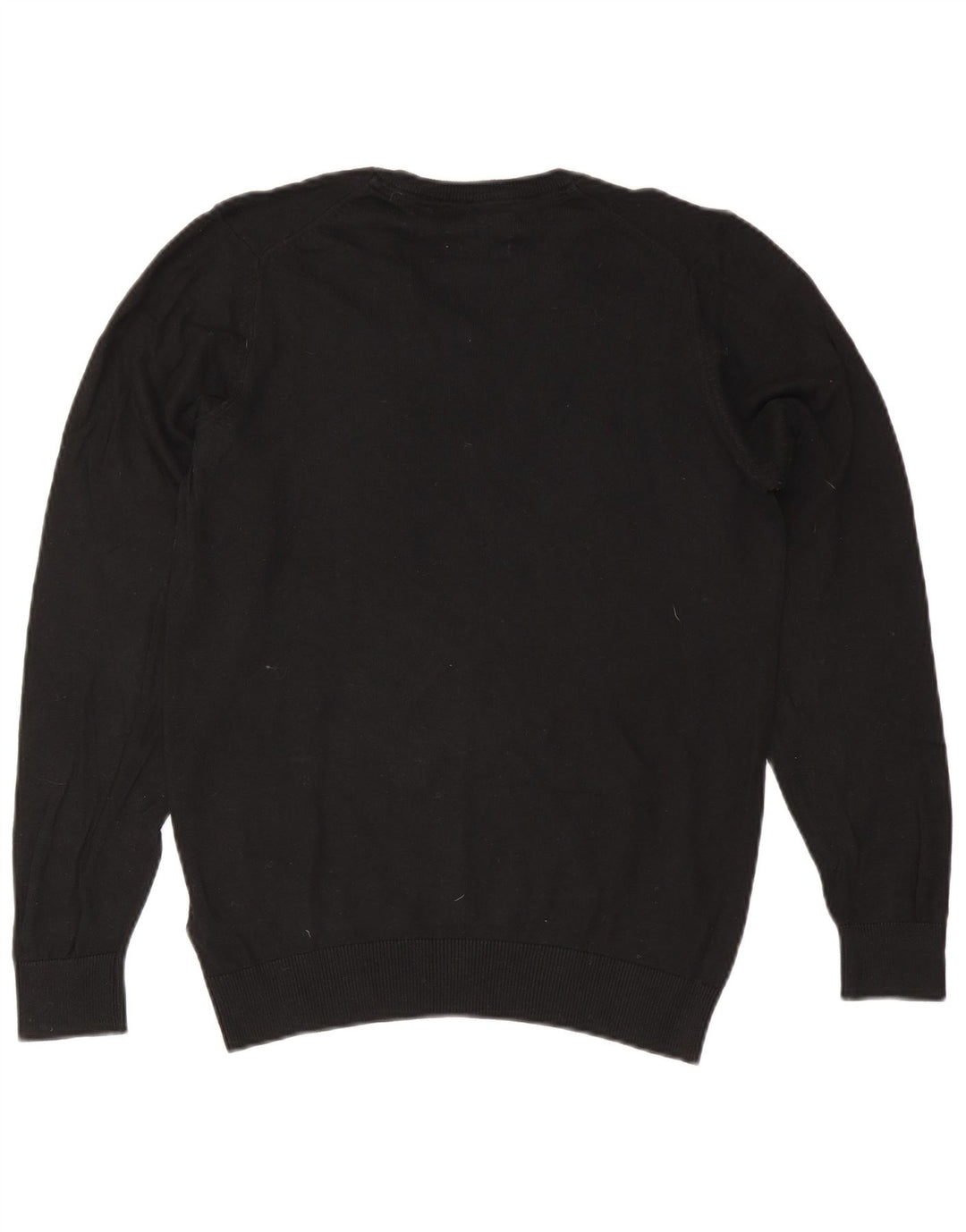 Marks & Spencer Mens Regular Fit V-Neck Jumper Sweater Small Black Cotton