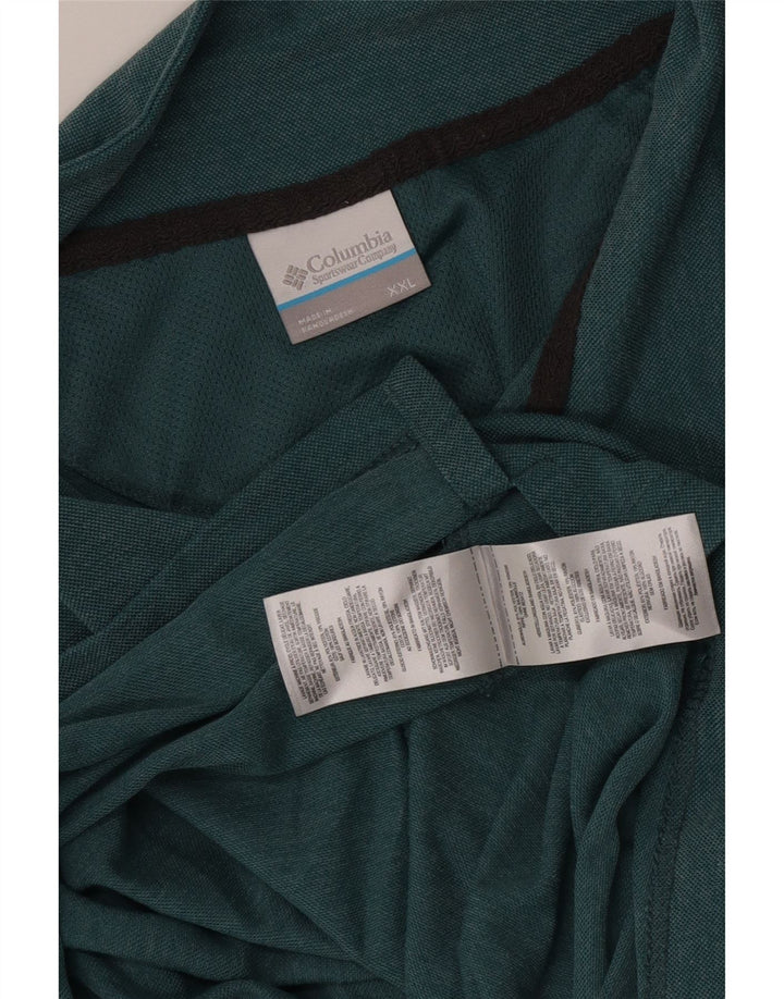 Columbia Mens Polo Shirt 2XL Green Polyester