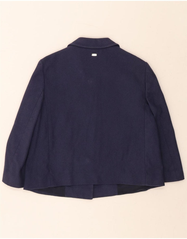 LIU JO Womens Overcoat IT 42 Medium Navy Blue Cotton Vintage Liu Jo and Second-Hand Liu Jo from Messina Hembry 