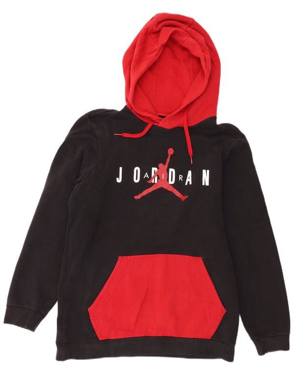Jordan Mens Graphic Hoodie Jumper Large Black Colourblock Cotton