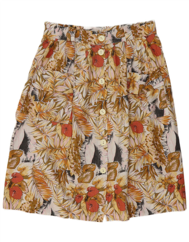 VINTAGE Womens A-Line Skirt W34 Large  Multicoloured Floral