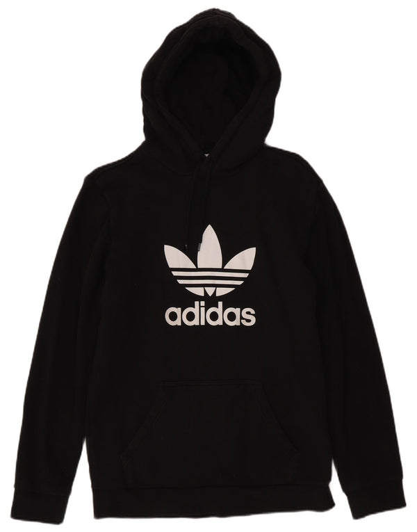 Adidas Mens Graphic Hoodie Jumper Small Black Cotton