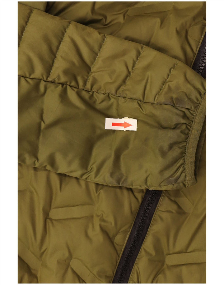 Superdry Mens Hooded Padded Jacket UK 14 Large Green Polyester