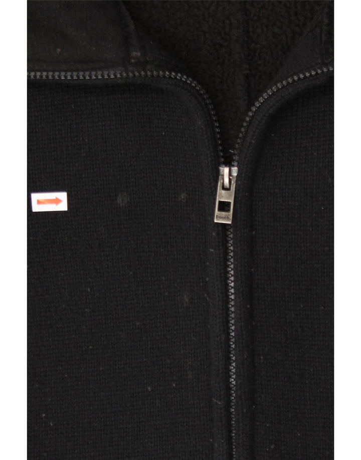 BENCH Womens Knit Overcoat UK 16 Large Black Acrylic Vintage Bench and Second-Hand Bench from Messina Hembry 