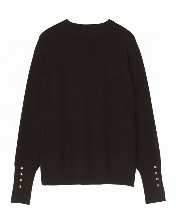 Zara Womens Boat Neck Jumper Sweater UK 14 Large Black