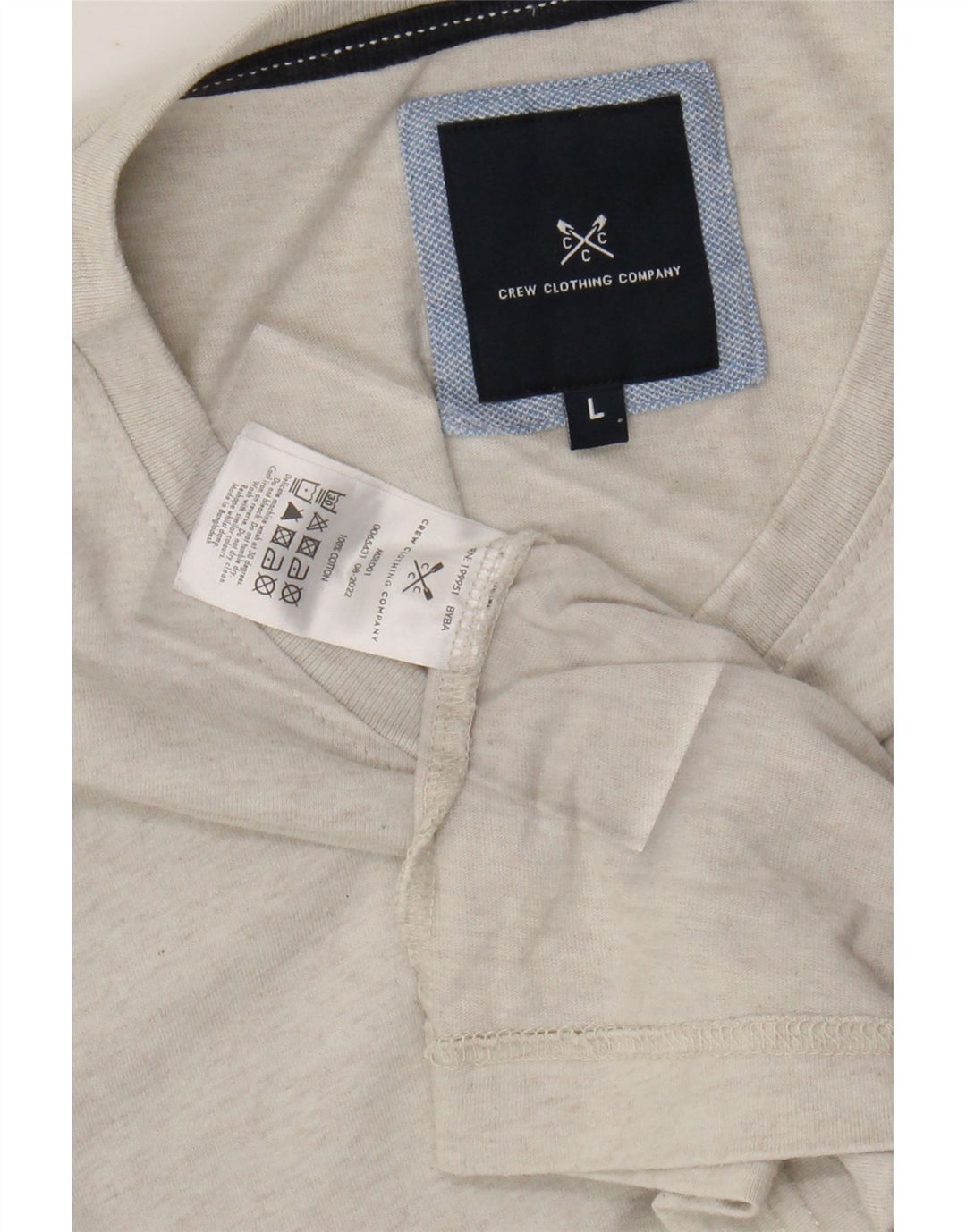 CREW CLOTHING Mens T-Shirt Top Large White Flecked