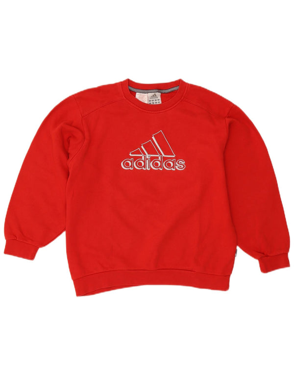 ADIDAS Girls Graphic Sweatshirt Jumper 11-12 Years Red Cotton