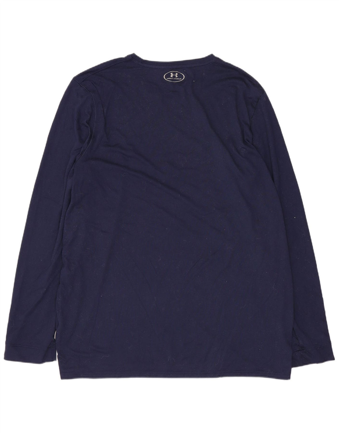 UNDER ARMOUR Mens Top Long Sleeve Large Navy Blue Polyester