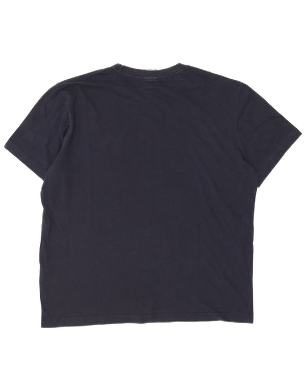 Champion Mens T-Shirt Top Large Navy Blue Cotton