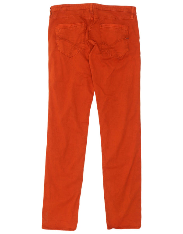 Gas Mens Mitch Straight Casual Trousers W33 L34 Orange Cotton