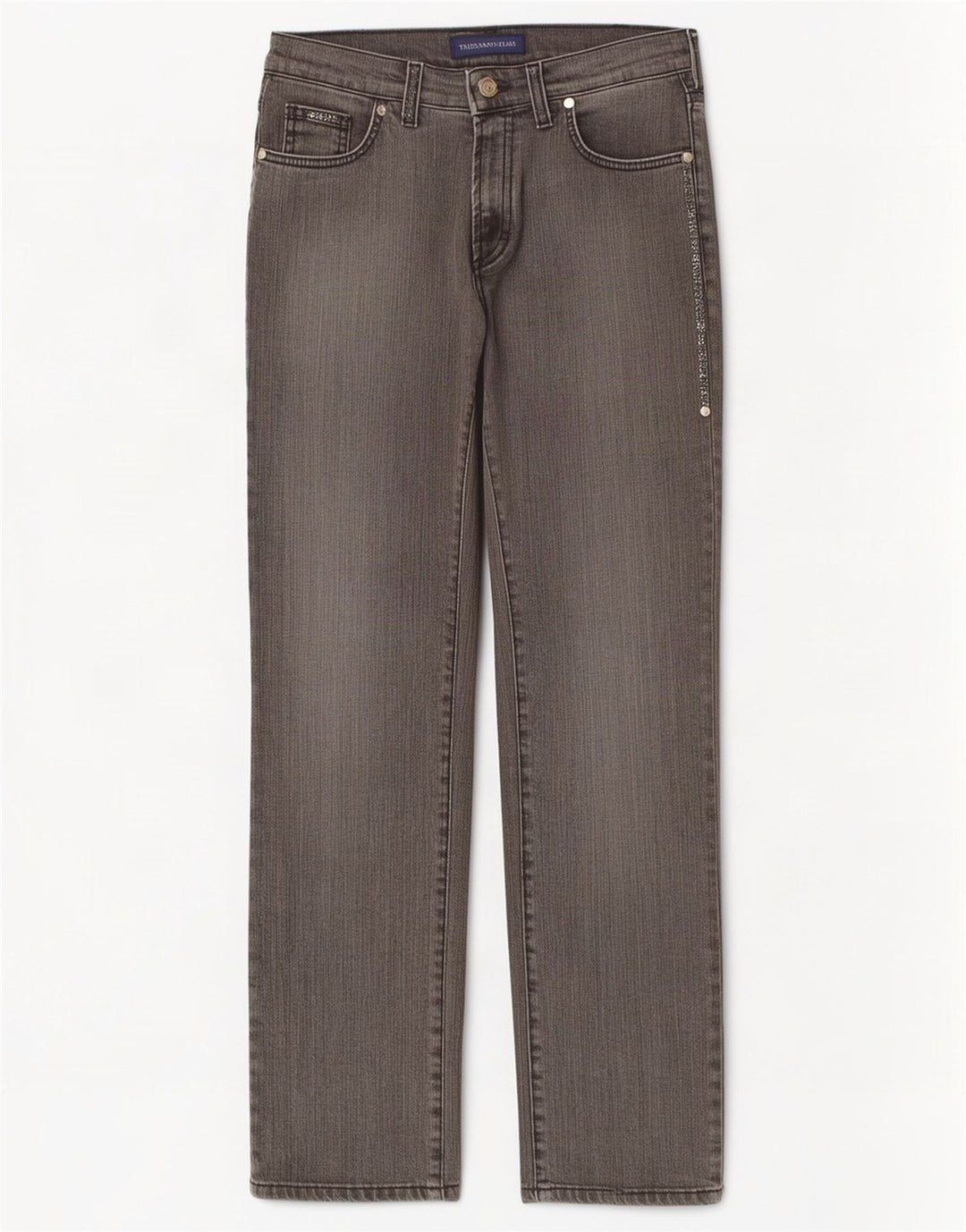 Trussardi Womens Straight Jeans W27 L28 Grey Cotton
