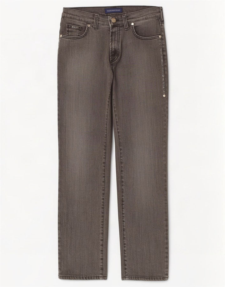 Trussardi Womens Straight Jeans W27 L28 Grey Cotton