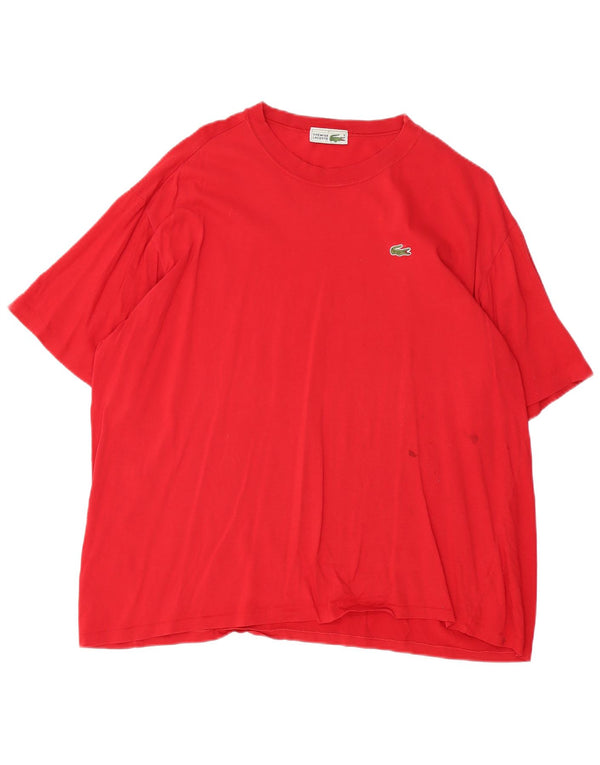 LACOSTE Mens T-Shirt Top Size 7 2XL Red Cotton