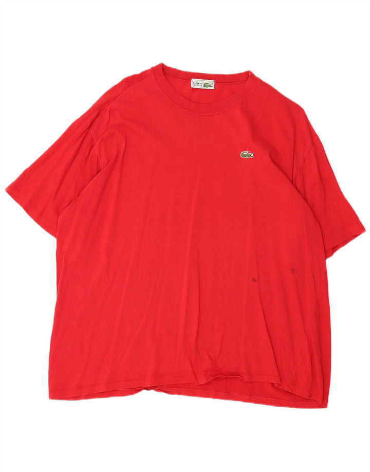 LACOSTE Mens T-Shirt Top Size 7 2XL Red Cotton