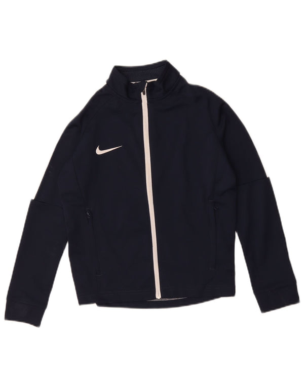 Nike Boys Dri Fit Tracksuit Top Jacket 8-9 Years Small Navy Blue