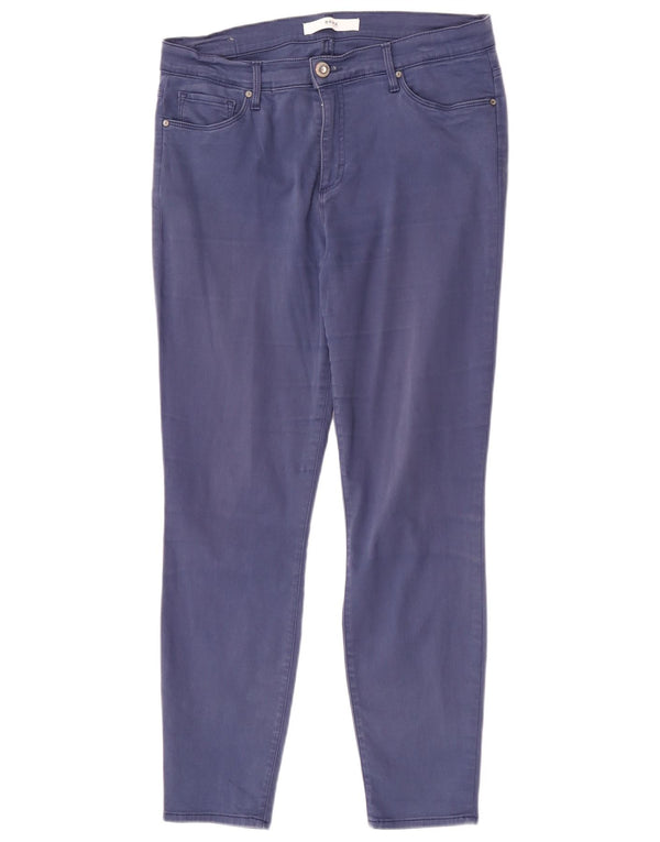 Brax Womens Skinny Casual Trousers UK 14 Medium W31 L27 Blue Cotton