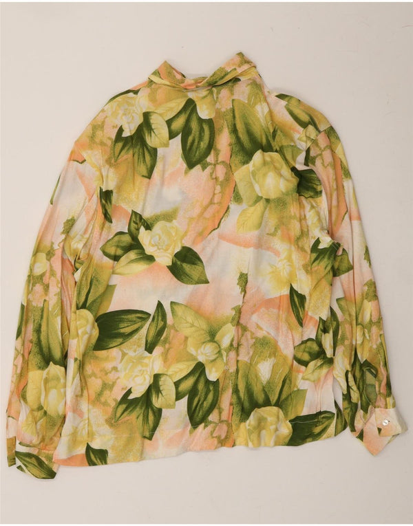 VINTAGE Womens Shirt UK 10 Small Yellow Floral