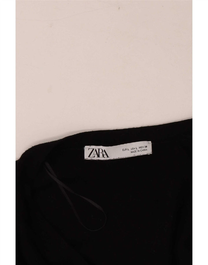 Zara Womens Cardigan Sweater UK 14 Large Black