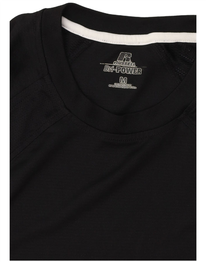 RUSSELL ATHLETIC Mens T-Shirt Top Medium Black Polyester