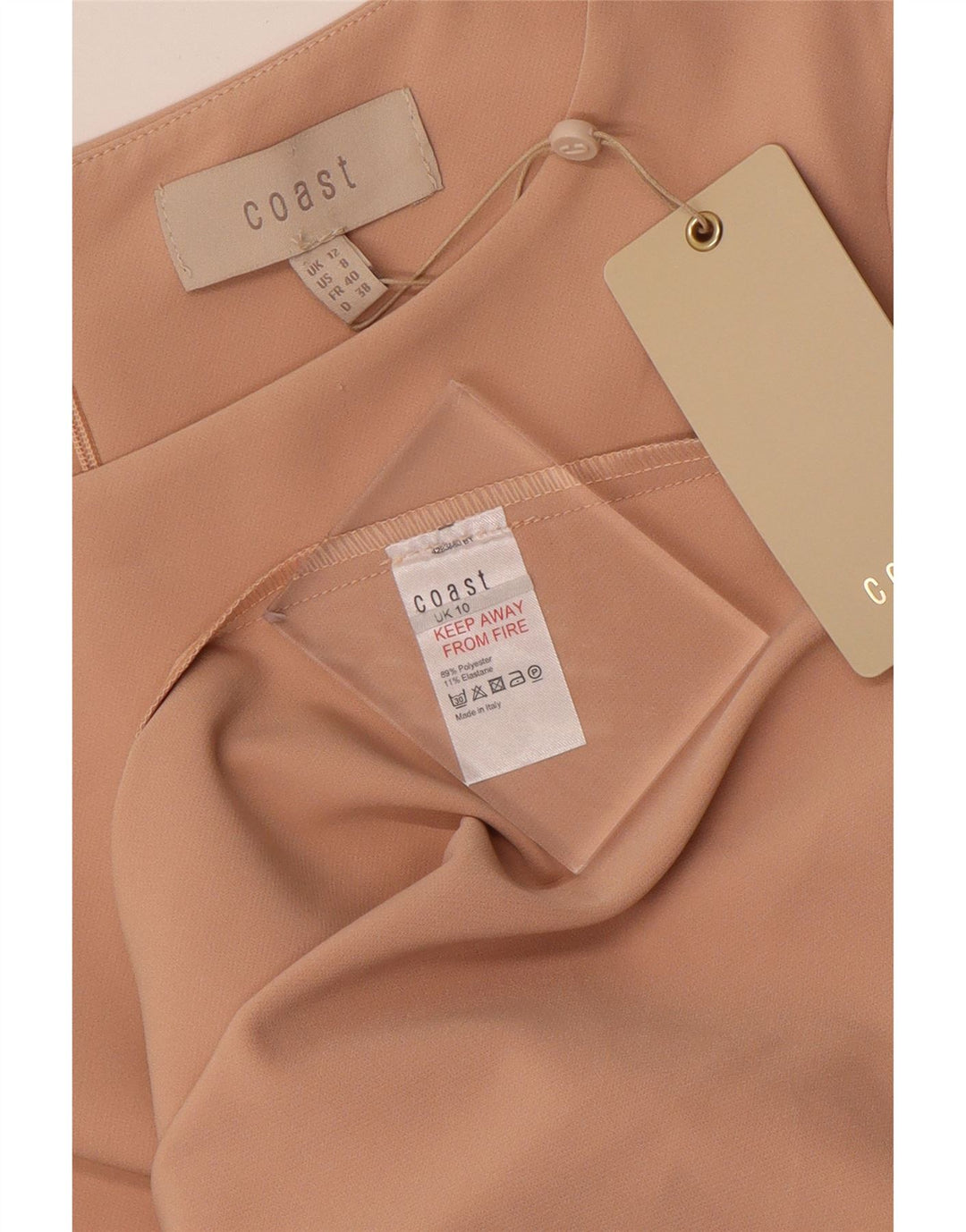 COAST Womens Long Sleeve Sheath Dress UK 12 Medium Pink Polyester