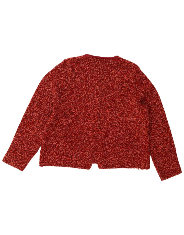 Backstage Womens Cardigan Sweater UK 14 Medium Orange Flecked Polyacrylic