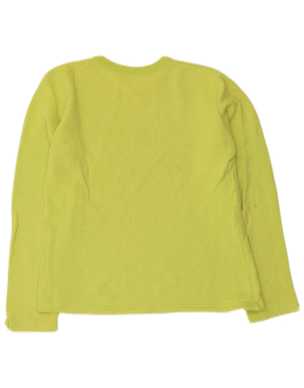 Benetton Girls Graphic Sweatshirt Jumper 11-12 Years XL Green Cotton
