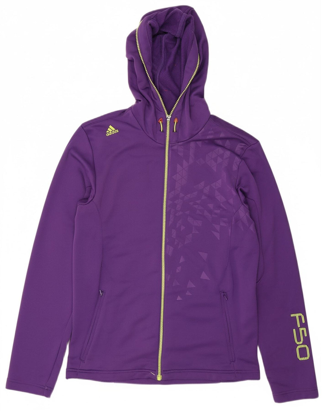 ADIDAS Mens Graphic Zip Hoodie Sweater Small Purple Polyester